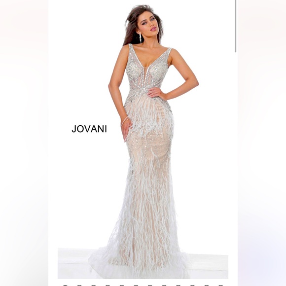 Jovani feather sequin dress - Picture 1 of 2